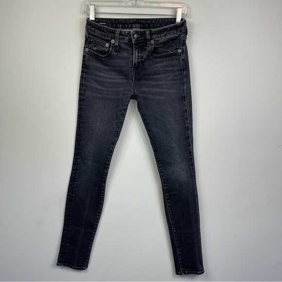 R13 Alison Skinny Mid Rise Jeans in Dark Moon Black Italy R13W0005-556 Size 26 - Picture 4 of 16